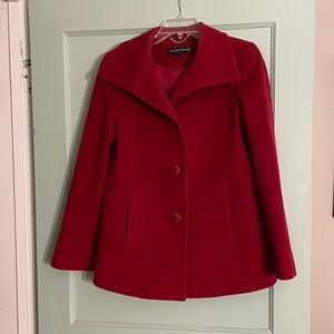 Red Ellen Tracy pea coat